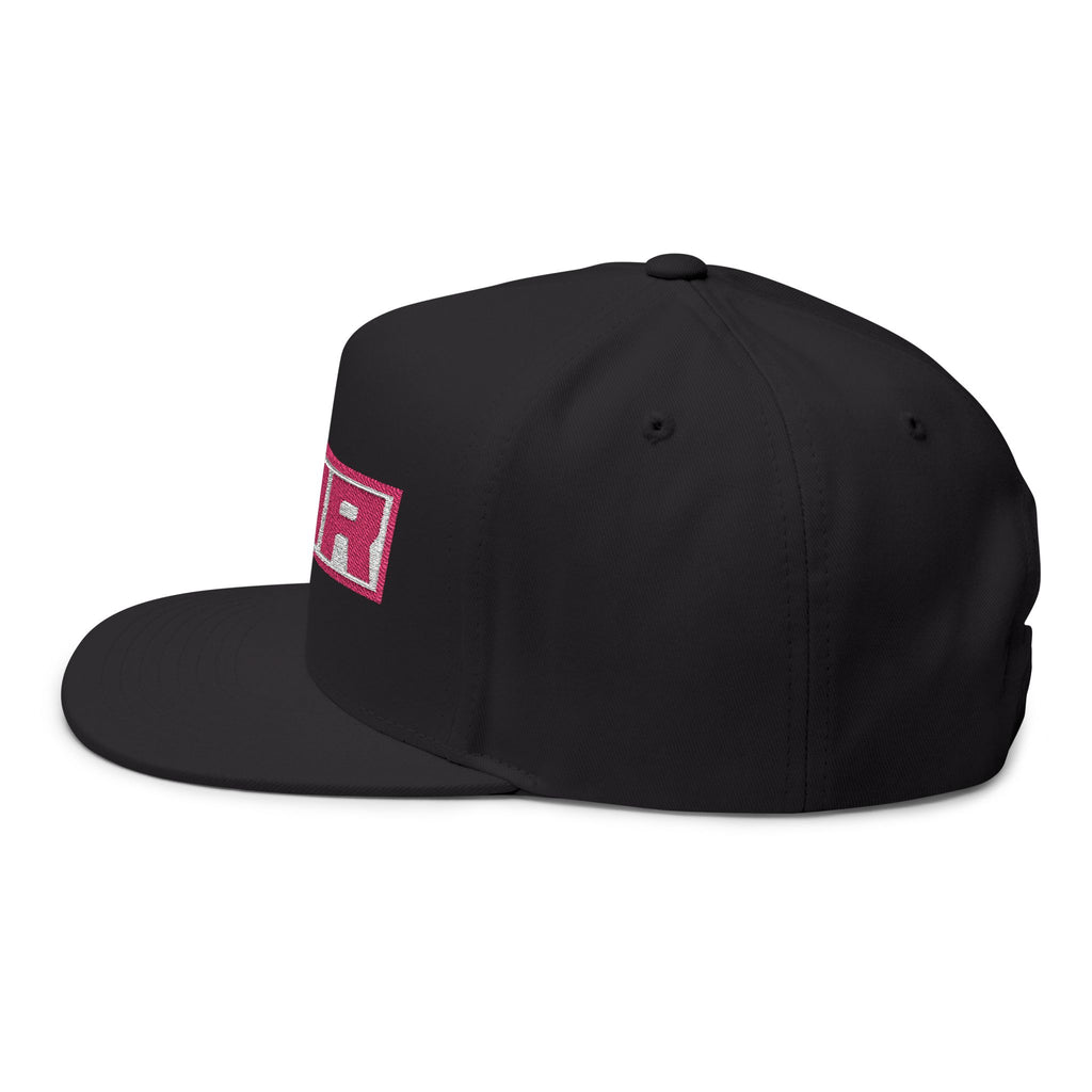 AHA Pink Logo Flat Bill Cap — Embroidered Snapback Hat