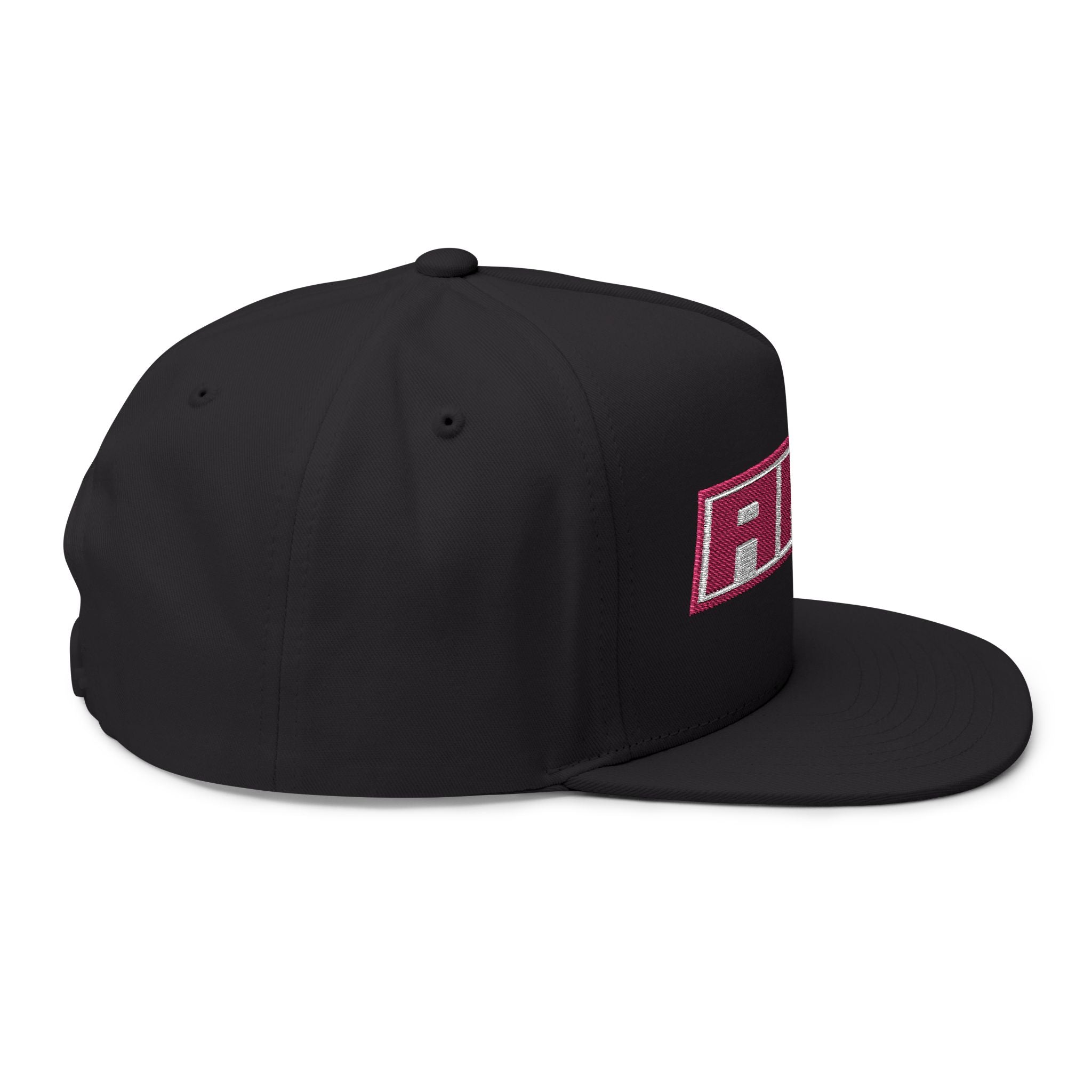 AHA Pink Logo Flat Bill Cap — Embroidered Snapback Hat