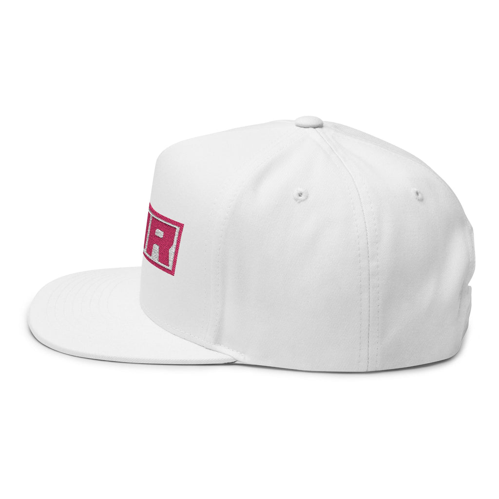 AHA Pink Logo Flat Bill Cap — Embroidered Snapback Hat