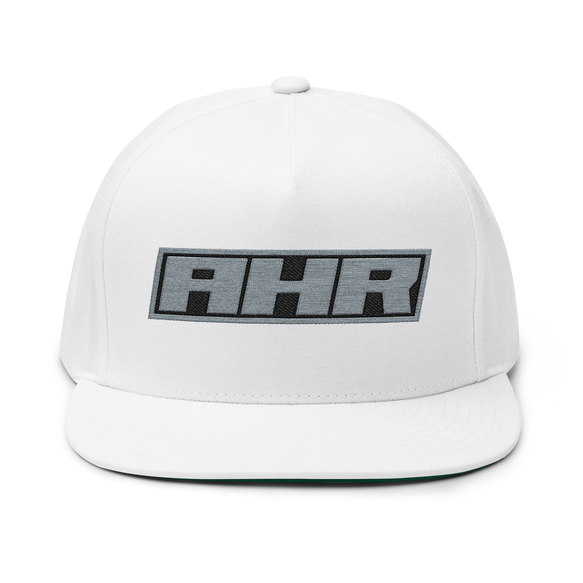AHA Teal Logo Flat Bill Cap — Embroidered Snapback Hat
