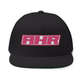 AHA Pink Logo Flat Bill Cap — Embroidered Snapback Hat